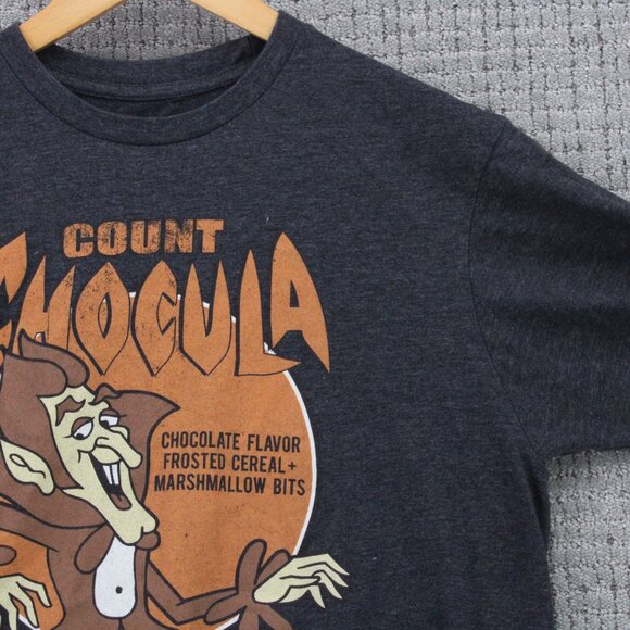 TeeLuv Shirt Mens Large L Gray Short Sleeve Crewneck Count Chocula Graphic Art - Picture 2 of 9